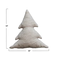 Hello Honey® 18" Natural & Metallic Gold Thread Cotton Slub Tree-Shaped Throw Pillow