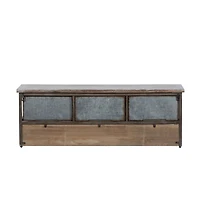Brown Wood Farmhouse Wall Shelf, 13" x 38" x 10"