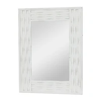 White MDF Contemporary Wall Mirror, 41" x 32" x 2"
