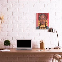 Stupell Industries African Female Portrait with Golden Jewelry Canvas Wall Art