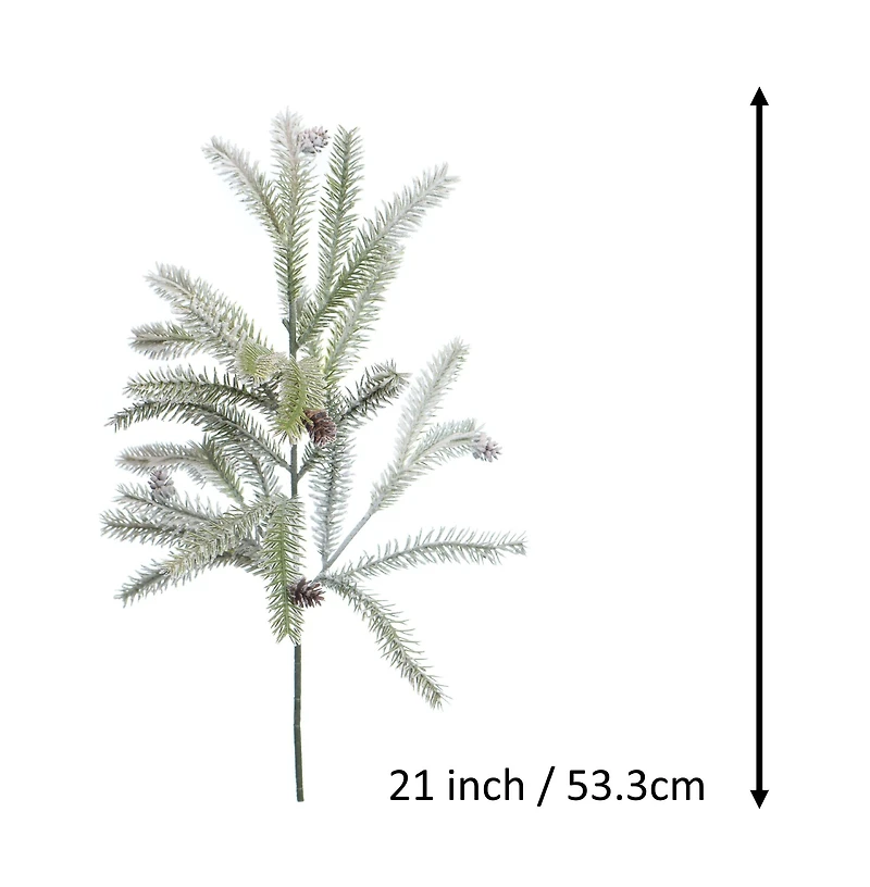 21" Flocked Green Pine & Pinecone Pick by Ashland®