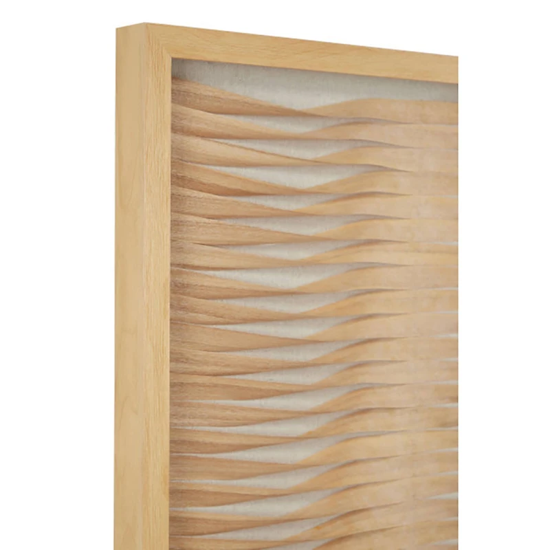 Brown Wood Coastal Style Abstract Wall Art Set