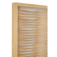 Brown Wood Coastal Style Abstract Wall Art Set