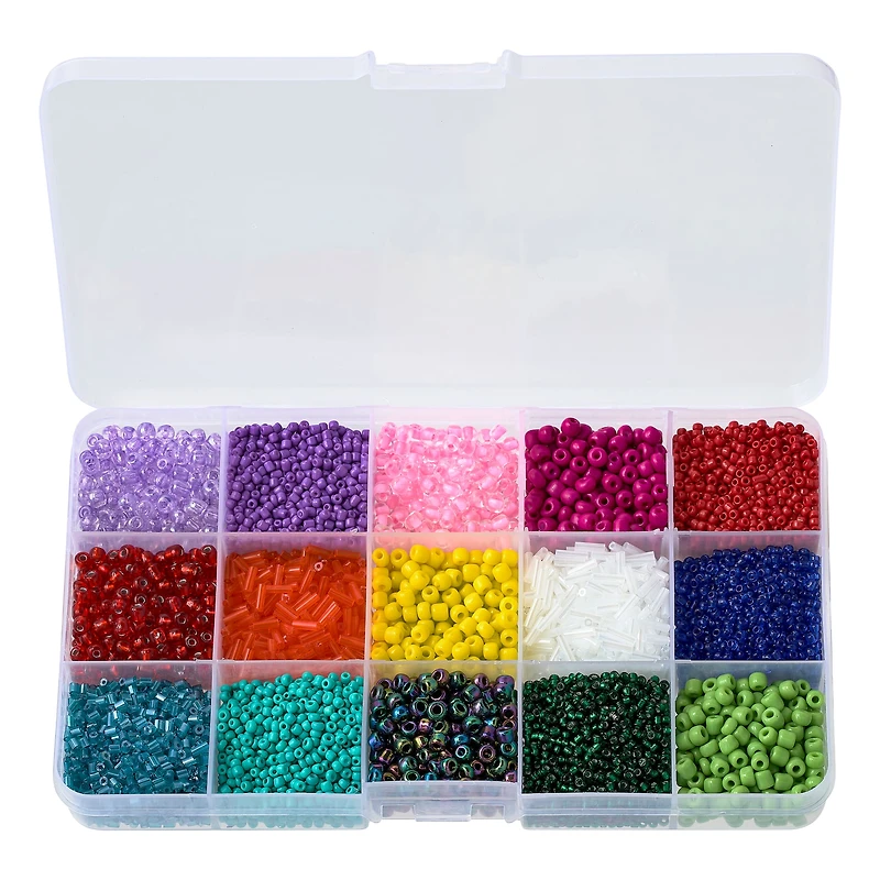 Rainbow Mix Glass Seed Beads by Bead Landing®