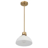 Hello Honey® Delano Gold & White Industrial Metal & Etched Glass Ceiling Light