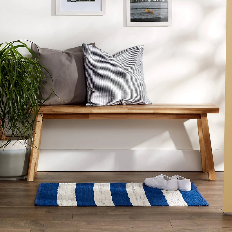 DII® Navy & White Stripe Rag Rug, 2ft. x 3ft.