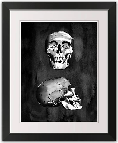 Skull Halloween Print in Black Frame