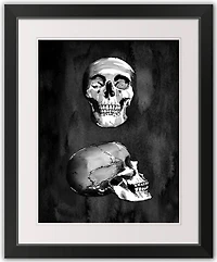 Skull Halloween Print in Black Frame