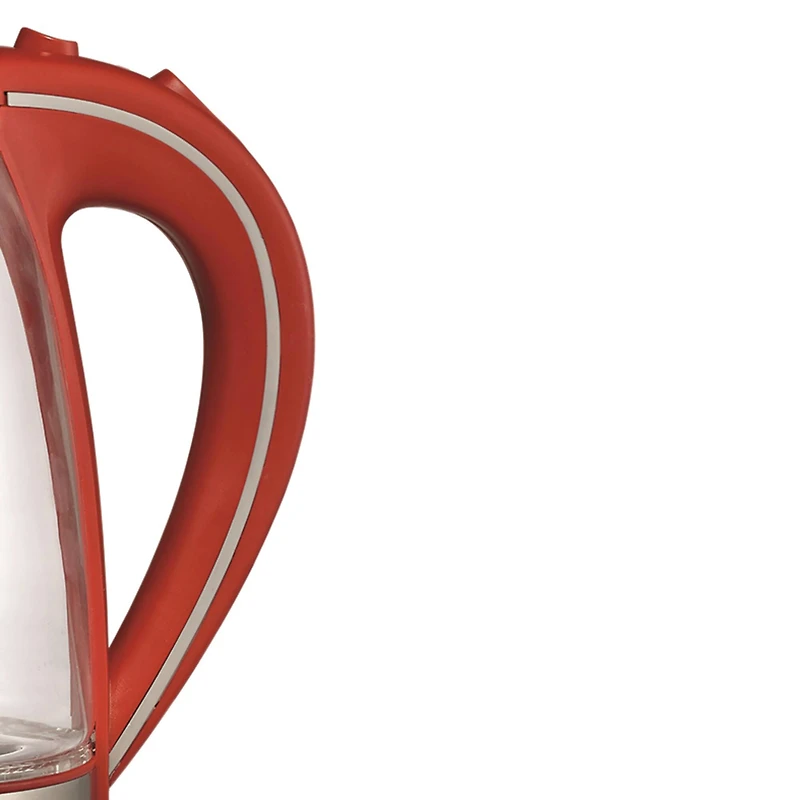 Brentwood 1.7L Red Cordless Tempered-Glass Electric Kettle