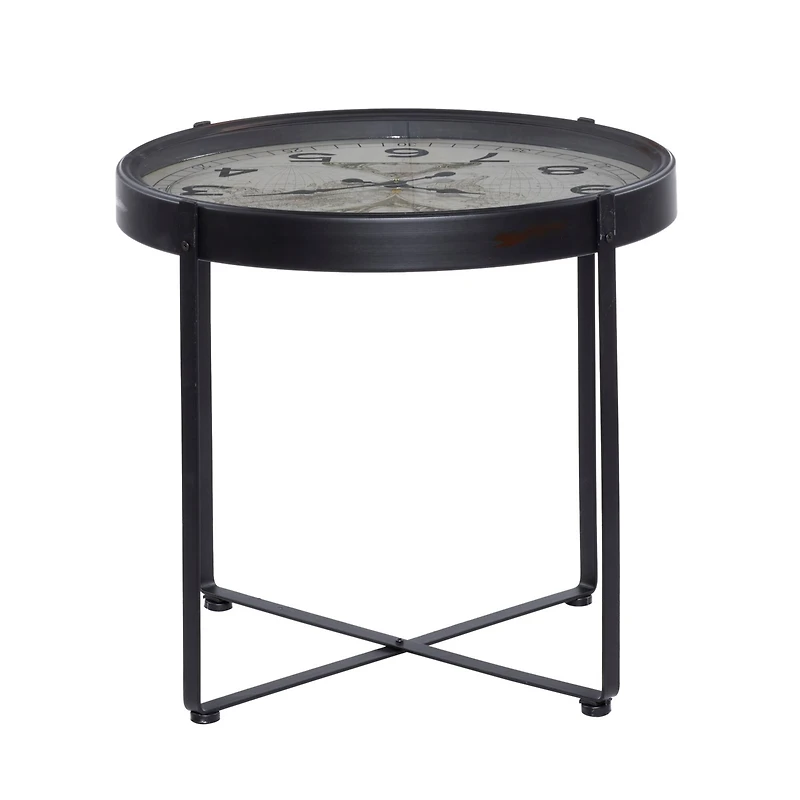 24" Black Iron Farmhouse Accent Table