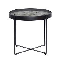 24" Black Iron Farmhouse Accent Table