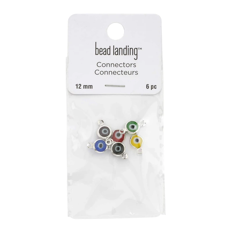 12mm Rhodium Eye Connectors, 6ct. by Bead Landing™
