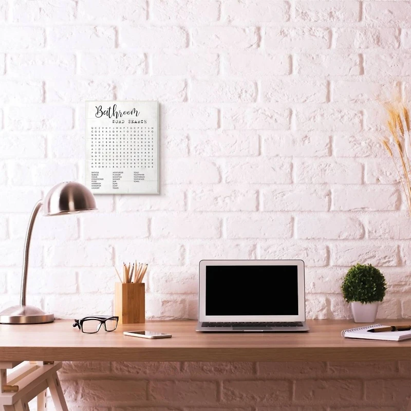 Stupell Industries Bathroom Word Search Fun Family Word Design Wall Plaque