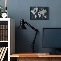 Stupell Industries Distressed Antique World Map Rustic Aesthetic Framed Wall Art