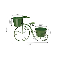 Glitzhome® 21.5'' Green Metal Bicycle Plant Stand