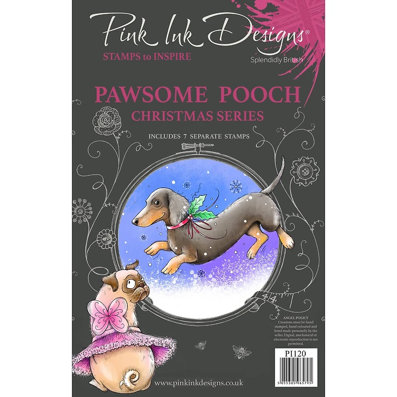Pink Ink Designs® Christmas Series Pawsome Pooch A5 Clear Stamp Set
