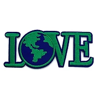 Gwen Studios Iron-On 4" Green & Blue Earth Design LOVE Patch