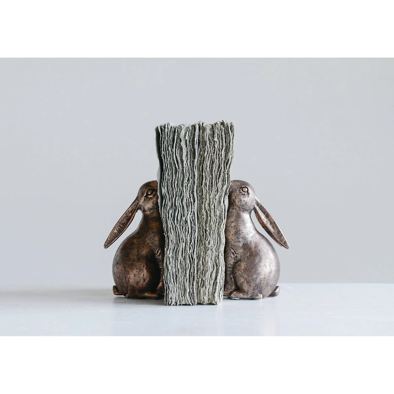 Hello Honey® Bronze Bunny Bookends Set