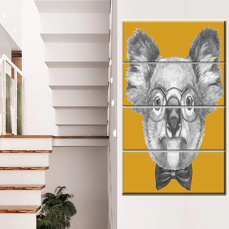 Designart - Koala with Glasses and Bow Tie