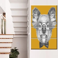 Designart - Koala with Glasses and Bow Tie