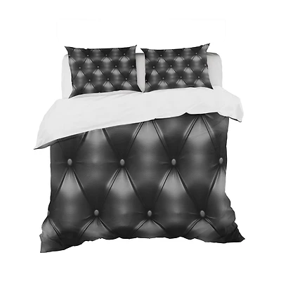 Designart 'Luxury Classic Black Sofa Leather' Modern & Contemporary Bedding Set