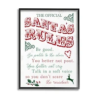 Stupell Industries Official Santa's Rules Christmas List Framed Giclee Art