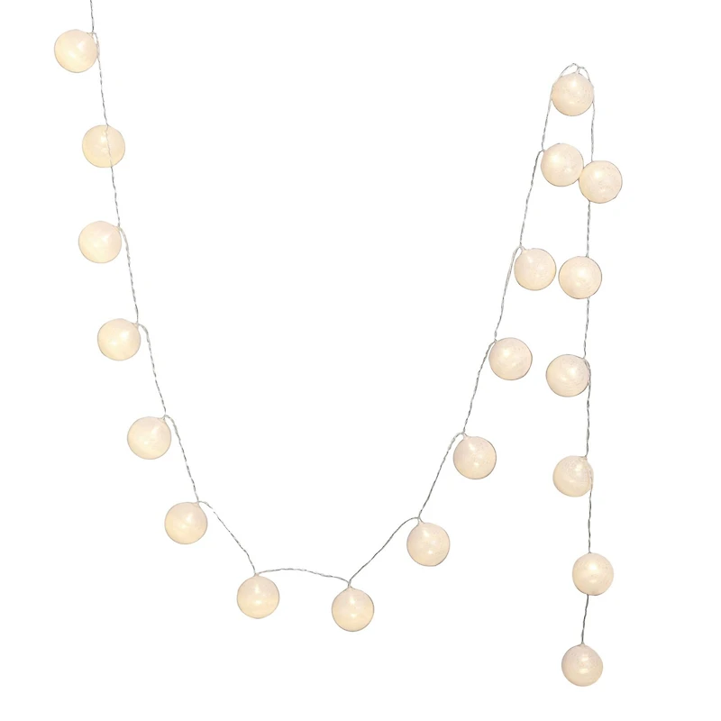 Hello Honey® 20ct. Taupe Fabric String Ball Lights with Plastic Cord