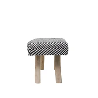 48" Black Wood Chevron Bench with Wood Legs