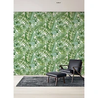 Katie Hunt Green Tropical Palm Leaf Wall Mural