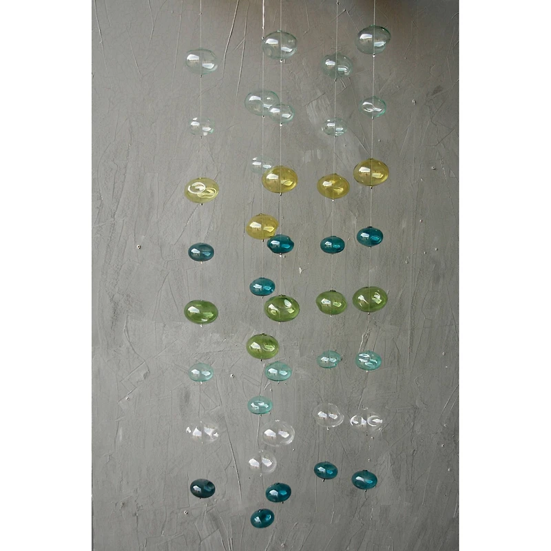 Hello Honey® 4ft. Blues & Greens Hand Blown Bubble Glass Garland
