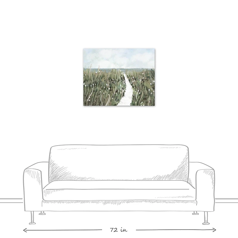 Path In The Field 30" x 24" Canvas Wall Art
