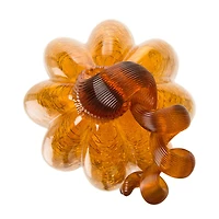 Glitzhome® Tall Crackle Glass Pumpkin, Amber