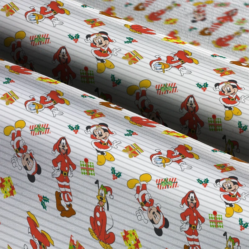 Disney® Mickey & Friends Pinstripe Christmas Cotton Fabric