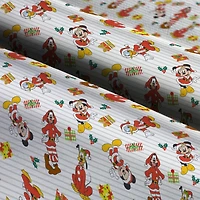 Disney® Mickey & Friends Pinstripe Christmas Cotton Fabric