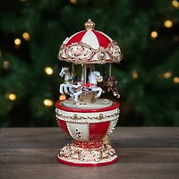 7.25" Animated & Musical Horses & Cupids Carousel