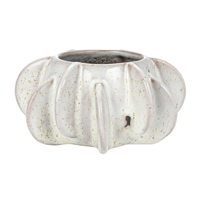 Hello Honey® 4.25" White Reactive Glaze Speckled Stoneware Planter