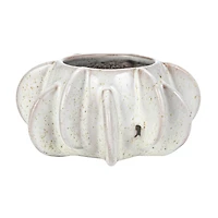 Hello Honey® 4.25" White Reactive Glaze Speckled Stoneware Planter