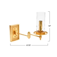 Hello Honey® 18" Gold Metal & Glass Wall Sconce