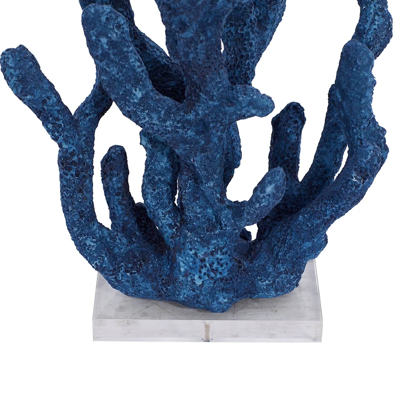 13" Blue Coral Coastal Sculpture