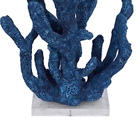 13" Blue Coral Coastal Sculpture