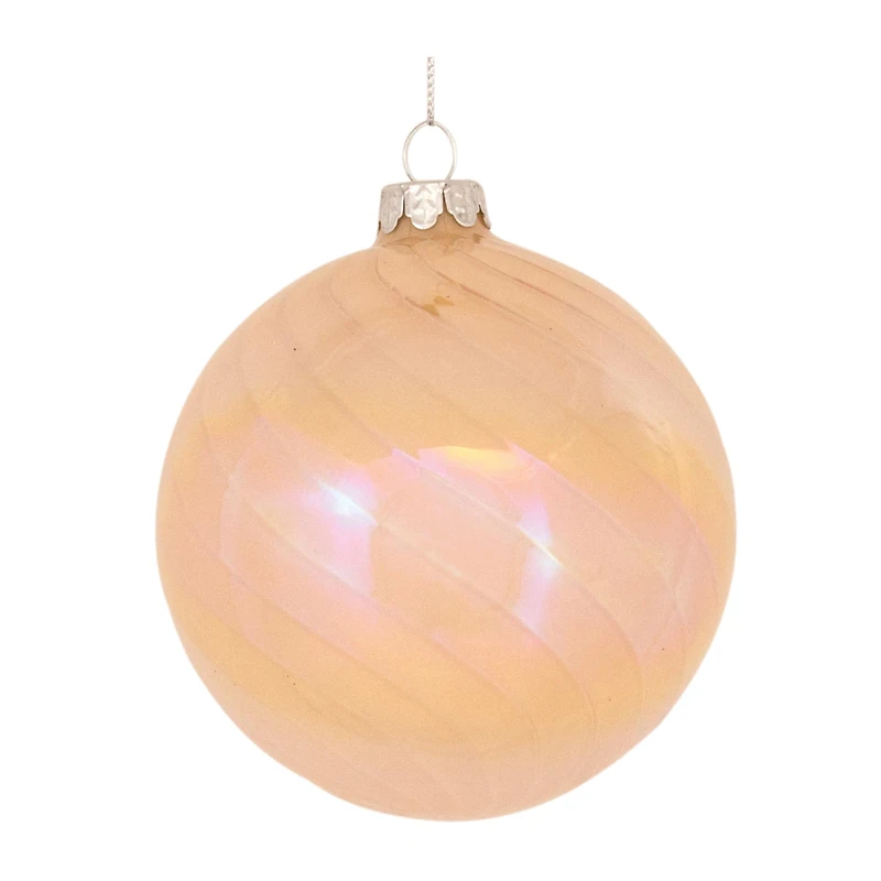 6ct. Peach Iridescent Glass Mixed Ornaments