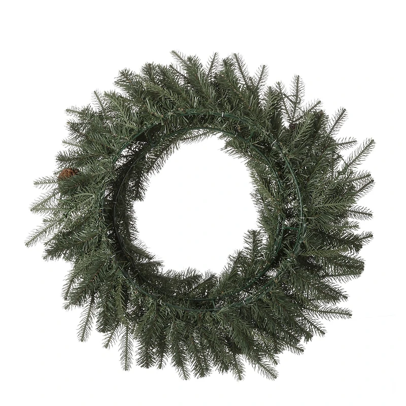 Glitzhome® 24" LED Greenery & Pinecone Christmas Wreath