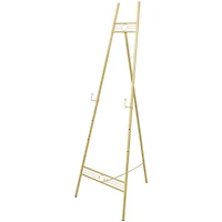 55.5" Gold Metal Geometric 3-Tier Display Easel