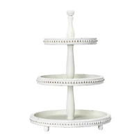 Hello Honey® 24.8" White 3-Tier Decorative Wood Tray