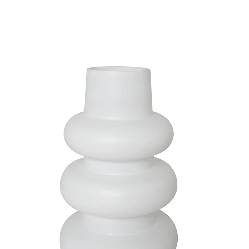 White Glass Dimensional Bubble Vase Set