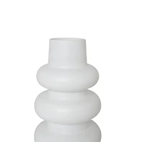 White Glass Dimensional Bubble Vase Set
