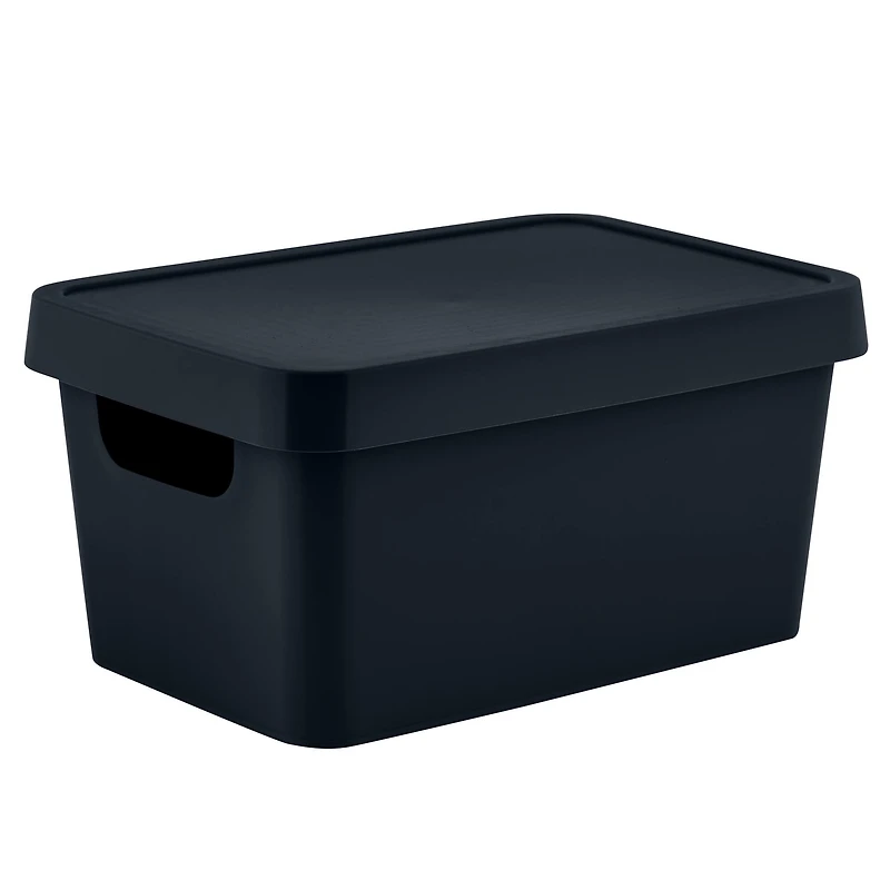 Simplify Small Charcoal Vinto Storage Box with Lid
