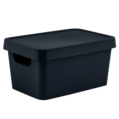 Simplify Small Charcoal Vinto Storage Box with Lid
