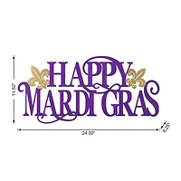 Glitzhome® 24" Metal "HAPPY MARDI GRAS" Wall Decor