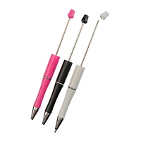 John Bead Super Cute Fuchsia, Black & White 3-Piece Beadable Pen Kit